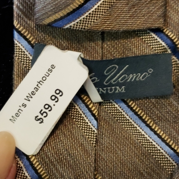 Pronto Uomo Platinim Striped Tie 3" Width stripes - Picture 3 of 9